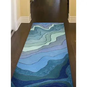 Lush Decor RAVELLA Indoor/Outdoor Hand Tufted Synthetic Blend Durable Area Rug - Contemporary Graphic Coastal Decorative  (Mykonos)