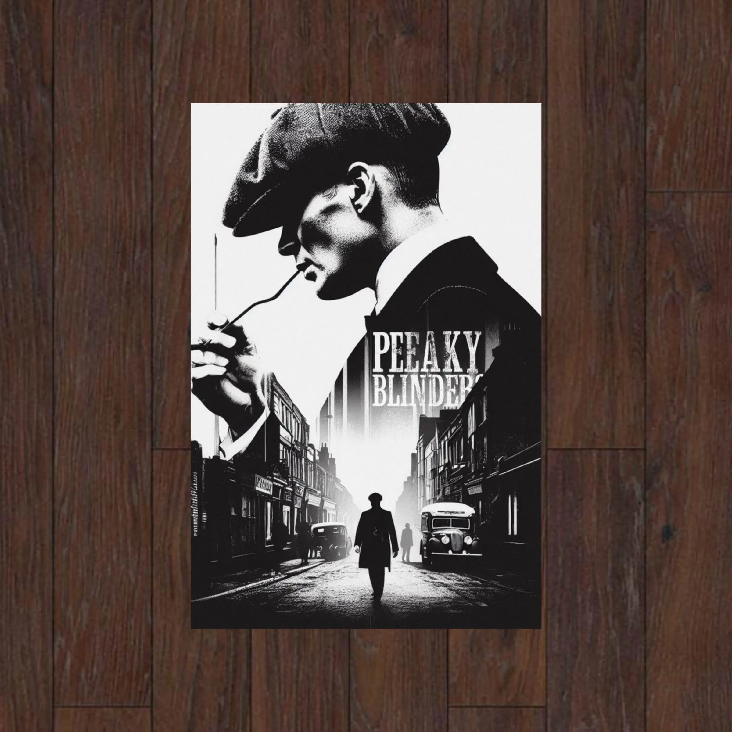 Peaky Blinders Inspired Noir Poster,  Black & White Thomas Shelby Vintage Wall Art
