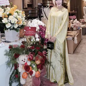 Set Áo dài gấm nha xá kèm quần xanh - Vietnamese  Traditional dress