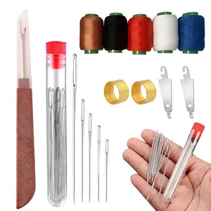 36PCS Steel Needles Set -Sturdy & Durable- Easy-Thread Big Eye Hand Needles for Mending Quilting & Embroidery All-Purpose Sewing Kit with Thread Spools and Accessories