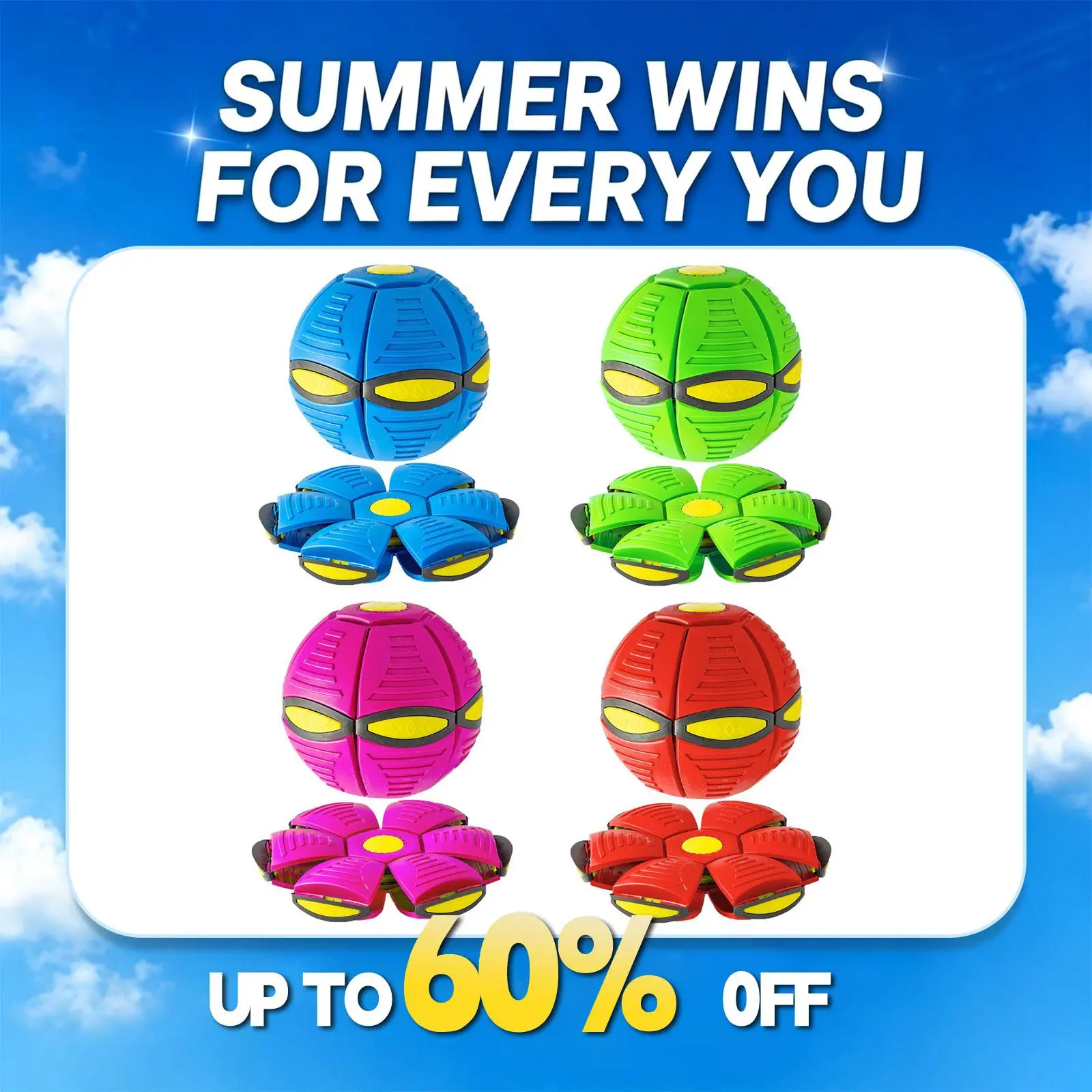 【Summer Wins】Magic Ball Toy with Lights, UFO Portable Flying Saucer Toys Stomp Magic Ball Childrens Toy, Magic UFO Ball, Creative Decompression Ball Toy for Kids Boys and Girls Outdoor Gift