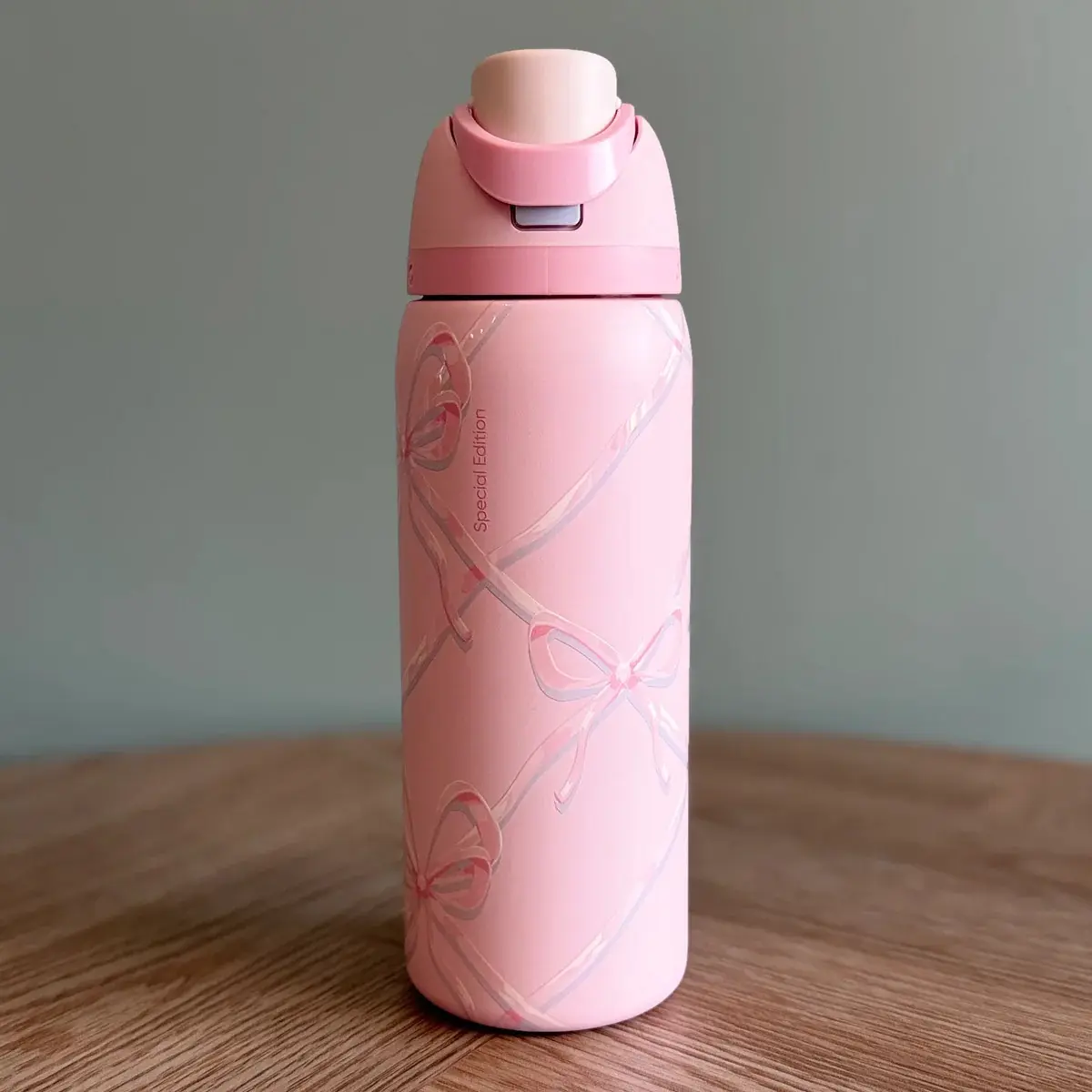 Sugar Plum Fairy 32 Oz Water Bottle Holiday Edition Pink