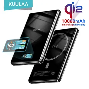 Kuulaa Magnetic Power Bank, Ultra-Slim Battery Pack, Qi2 Certified 15W Max Ultra-Fast Portable Chargers, with Digital Display, MagSafe-Compatible Portable Charger, for iPhone 17/16/15/14/13/12 Series