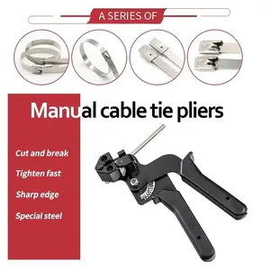 Stainless Steel Zip Tie Tool Set, Includes Metal Zipper Clamp & Wire Stripping Knife, Ideal for Fence Waterproof Cable Binding, Hand Tools