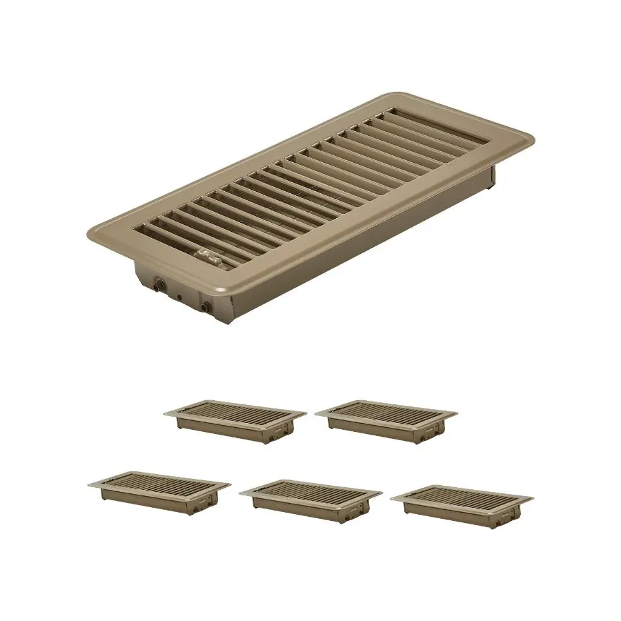 【DealsForYouDays】VEVOR 4x 10 Inch Floor Registers, 12 - Pack Vent Grilles, HAVC Heavy - Duty Walkable Iron Floor Vents, Easily Adjustable Rust - Proof Air Vents Deflector with Metal Damper, Ideal for Home Office, BlackVEVOR Super Brand Day