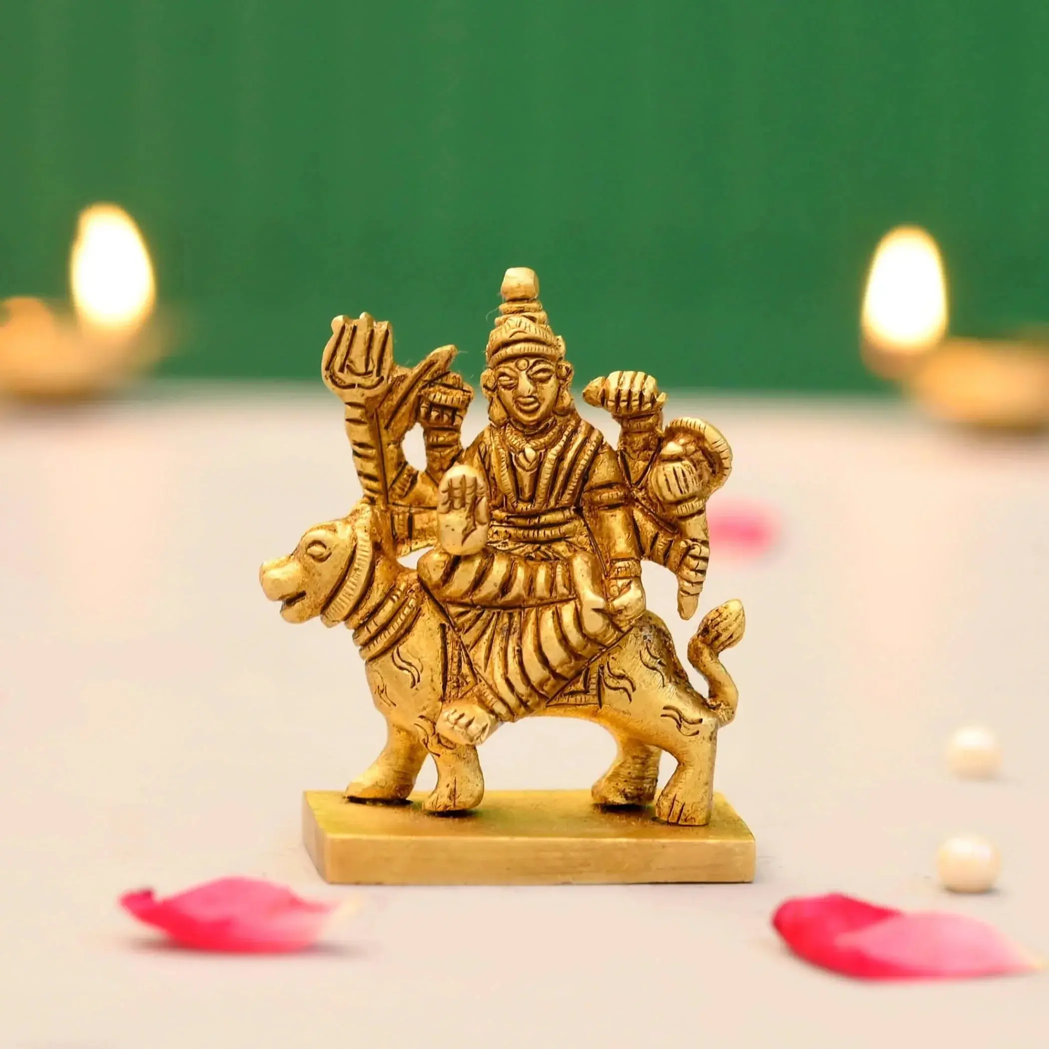 Sacred Brass Durga Mata Idol | Exquisite Figurine for Navratri Pooja, Home Temple, Housewarming Gift | Blessings of Devotion