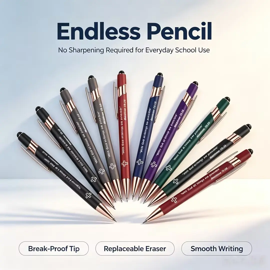 [Back to School Must-Have]Christian Inspirational Ballpoint Pens, "With God All Things Are Possible" Matthew 19:26 Scripture Metal Retractable Pens, Religious Bible Verse Pens, Back To School Office Gift for Church Friends