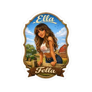 Ella Fella Farm Girl Sticker — Kiss-Cut Vinyl Decal
