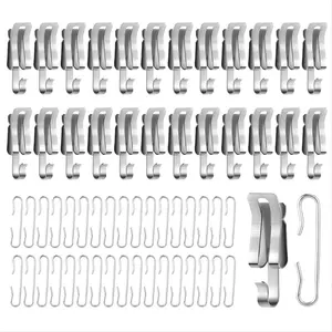 50Pcs Heat Cable Roof Clips and Spacers Set Metal De Icing Hooks Spacers for Outdoor Gutter Tape Easy Installation No Tools Required