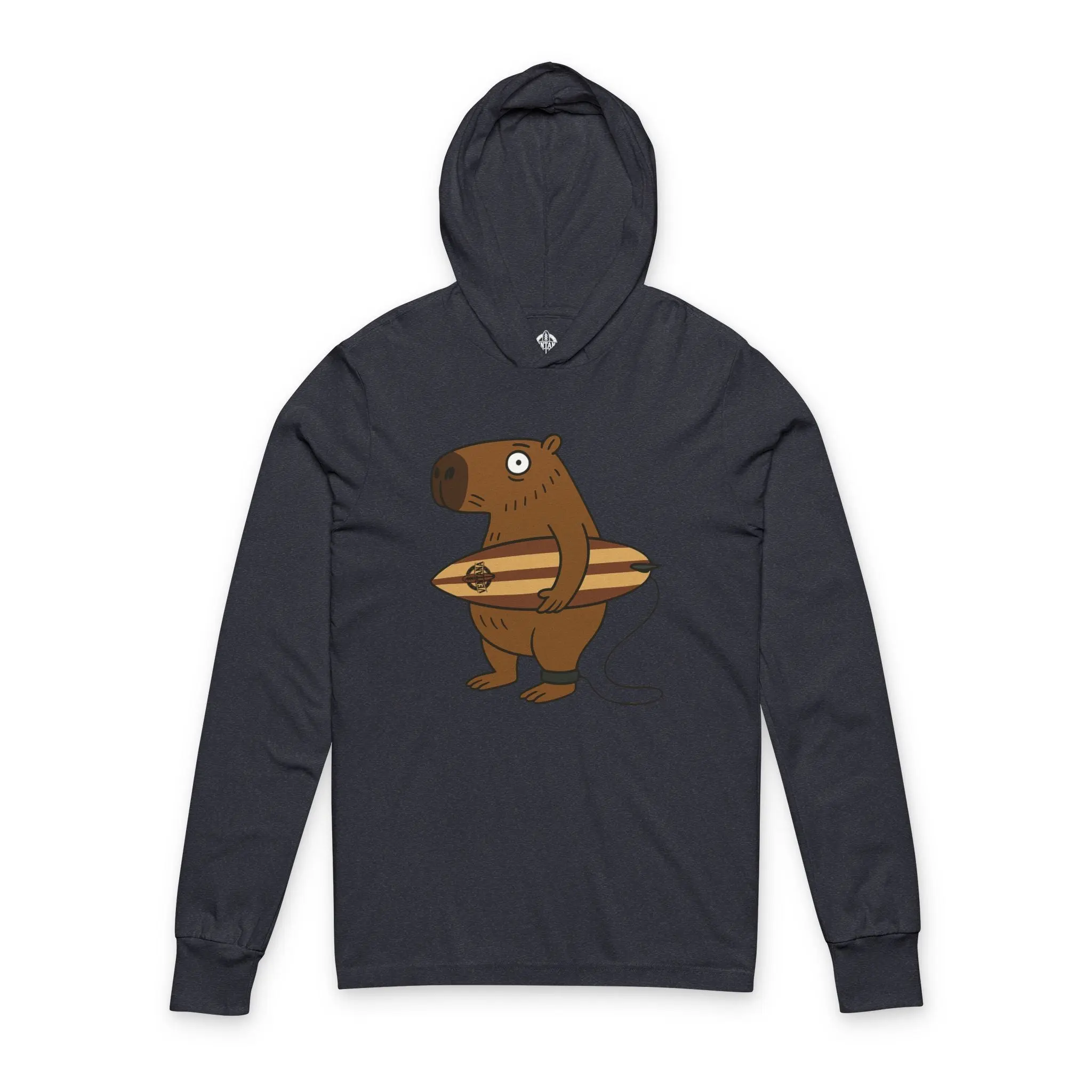 Capybara Surfer Hooded Long Sleeve T-Shirt