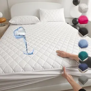 2pcs/3pcs Waterproof Mattress Protector Combo, Fitted Sheet & Bed Cover with Deep Pocket, Soft Quiet Breathable Stain-Proof, Machine Washable Pillowcases, for Bedroom Dorm Kids Pets Elderly Hotel