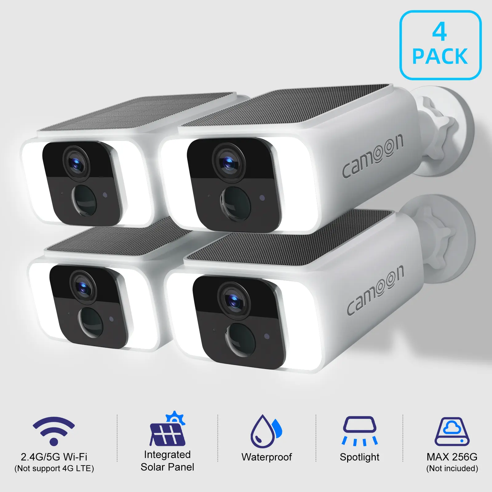 2K Solar Battery Wifi Security Camera Wireless Outdoor Home 2Way Talk WIFI6 continuous solar power