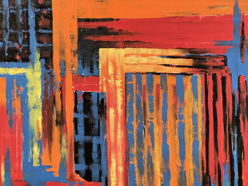 untitled acrylic painting painted on canvas