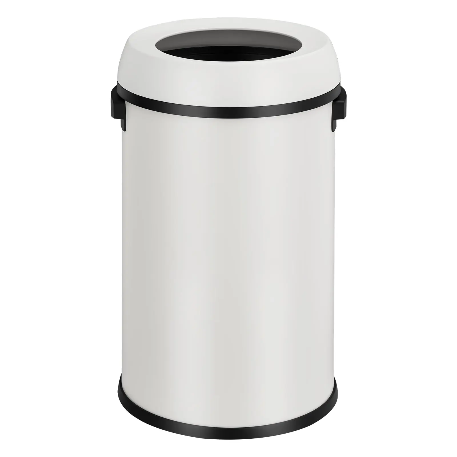 Garvee 17 Gallon Commercial Stainless Steel Garbage Can, 65L Brushed Step Bin with Lid and Open Top Options, Heavy Duty Waste Container for Kitchen, Restaurant, Office, Open-Top White