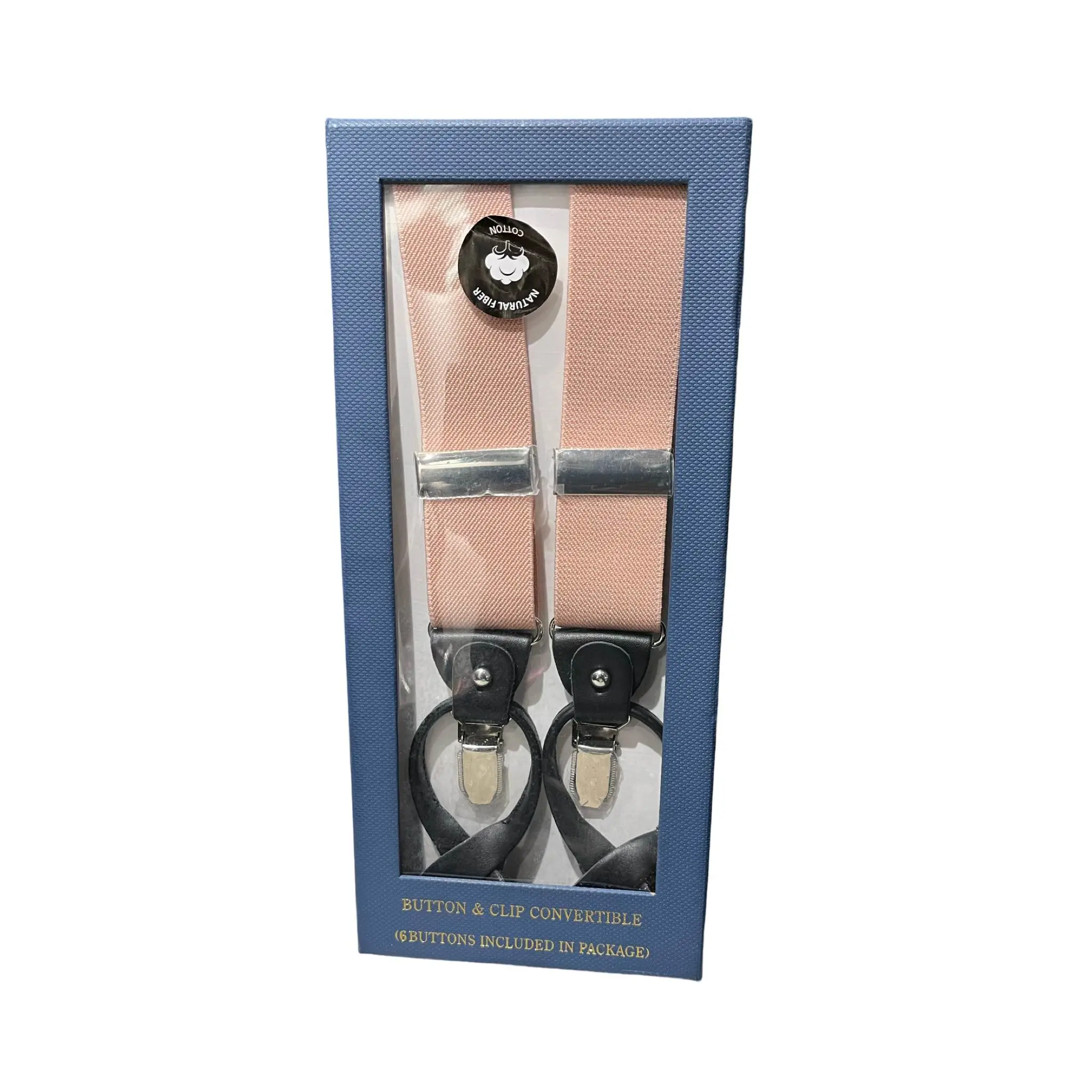Button & Clip Suspenders Astd - Convertible Design with Included Buttons - Standard Style Suspenders