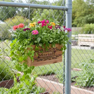 Custom Engraving Personalized Fence Organizer/Flower Box – Wood Planter Pot