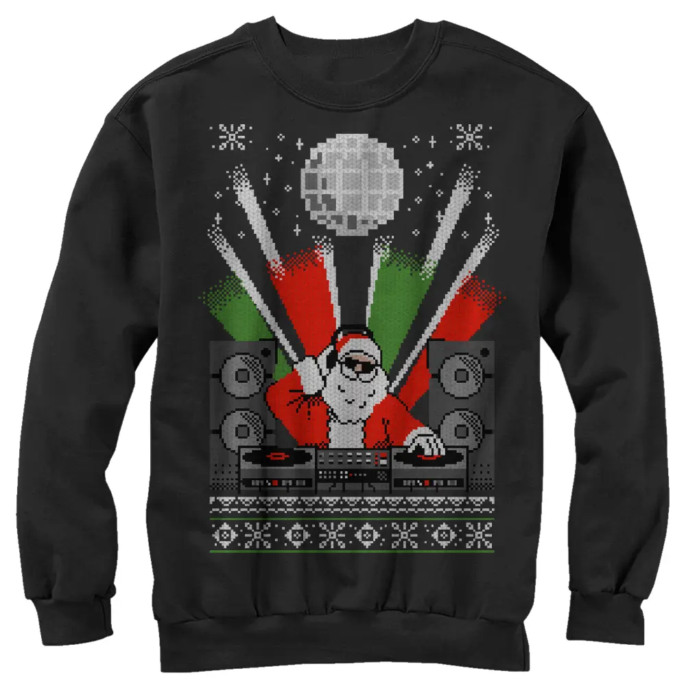 Women's Lost Gods Christmas DJ Santa Ugly Sweater Sweatshirt