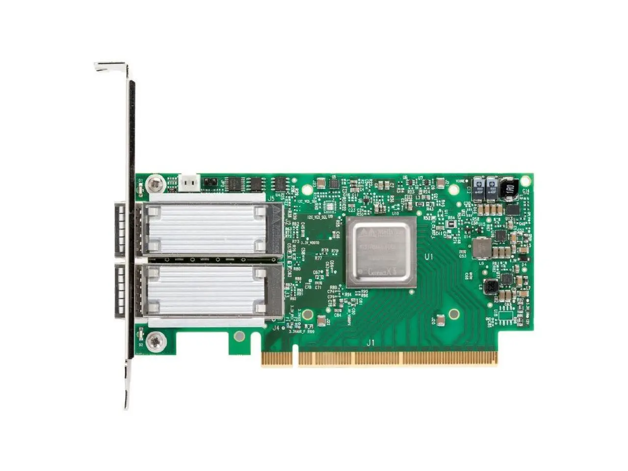 NVIDIA ConnectX-5 InfiniBand/Ethernet adapter card, EDR IB (100Gb/s) and 100GbE, single-port QSFP28, PCIe 3.0 x16, tall bracket | MCX555A-ECAT