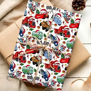 Race Cars Christmas Wrapping Paper | Holiday Gift Wrap for Kids | Lightning Speed Car Themed Wrapping Paper | Cute Boys Christmas Packaging
