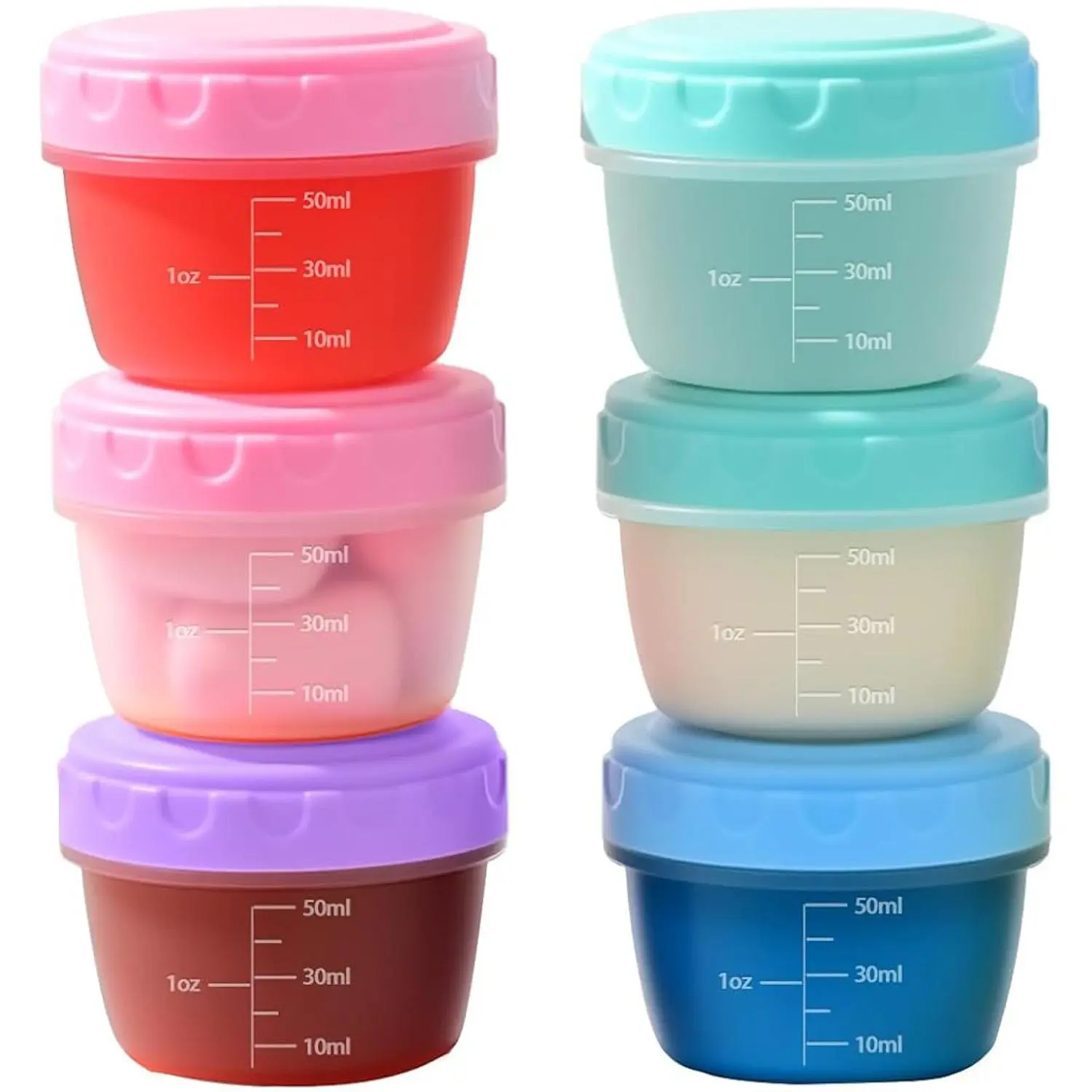 6 Pack Salad Dressing Containers To Go 2.7 oz Small Condiment with Lids Reusable Bpa-Free Leakproof Dipping Sauce Cups for Snack Kitchen Storage Camping Travel