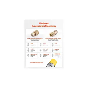 VEVOR Digital Hydraulic Pressure Test Coupling Kit, 10000 PSI Pressure Gauge Manometer Tester with 2 Gauges, 9 Test Couplings, 2 Quick-Release Couplers, 2 Hoses for Excavator Construction Machinery