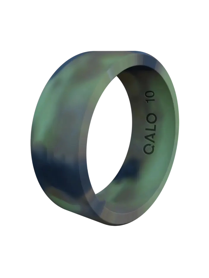 Men's Classic Camo Band Ring, 100% Silicone Fashion Accessory, Comfortable and Durable for Daily Wear, 100% Silicone Rings, Men's Accessories, Camouflage, Round Band