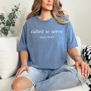 Comfort Colors Called To Serve T Shirt, Christian T Shirt Collar Cotton Womenswear Top