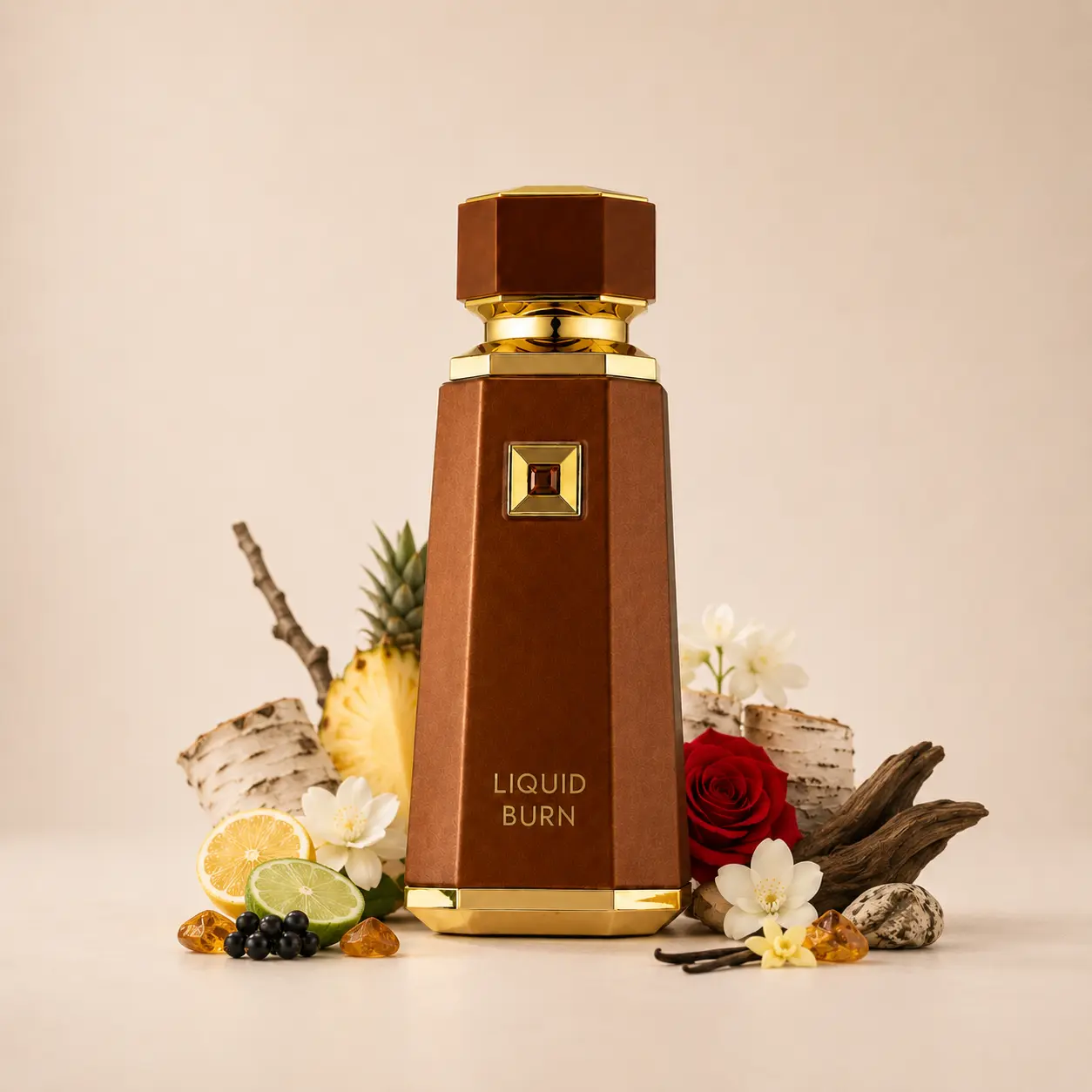 French Avenue Liquid Brun Perfume for Men, Eau de Parfum Spray 3.4 Fl Oz / 100ml, Amber Vanilla Fragrance with Cinnamon, Bergamot, Cardamom, Orange Blossom, Praline and Guaiac Wood