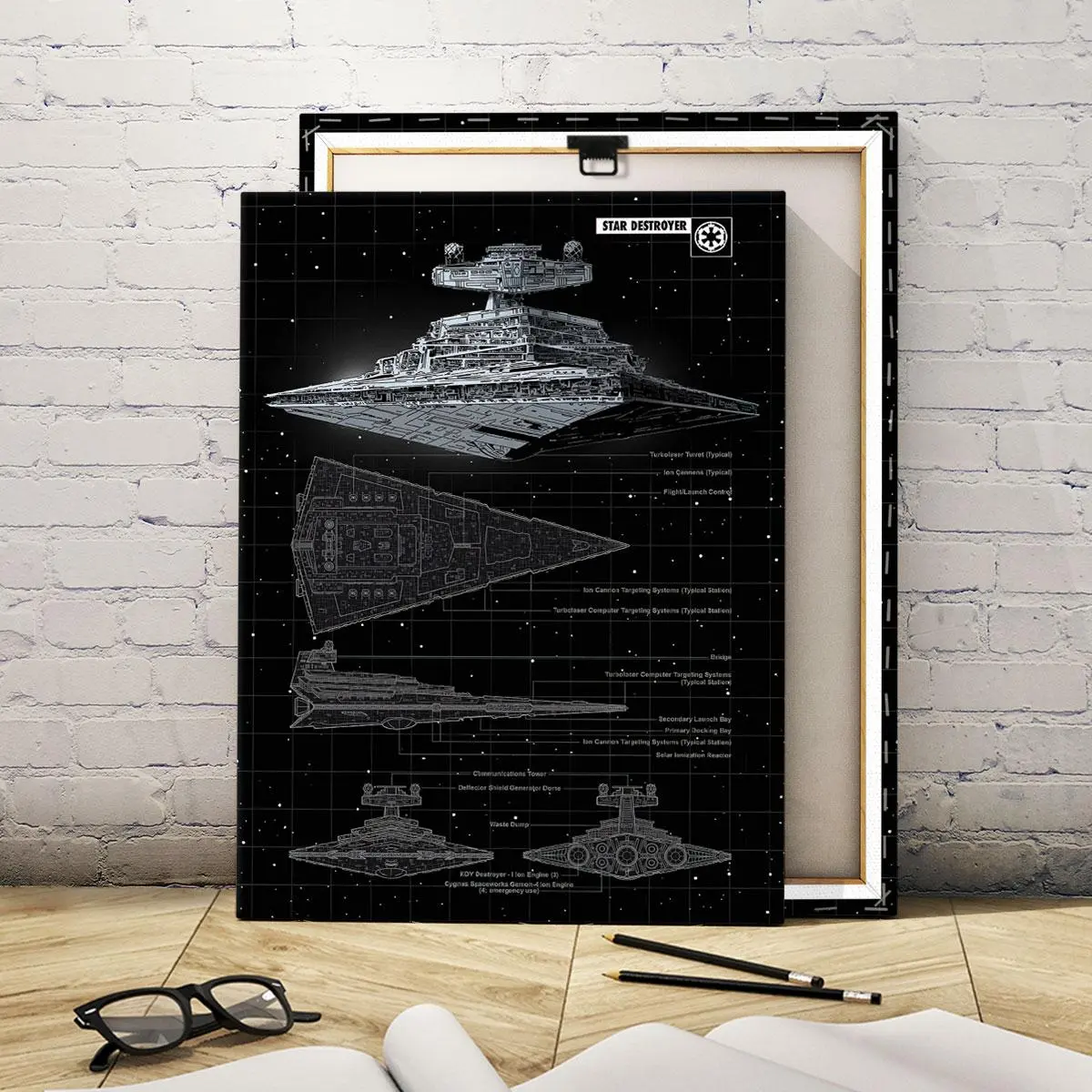 Modern Sci-Fi Space Invader Canvas Wall Art, Starship Decor, Wall Picture Decor, Art Work For Wall Decor, Graphic Prints, Waterproof and Odor-Free HD Poster for Living Room Bedroom Office Hallway Home Decor, Solid Wood Frame