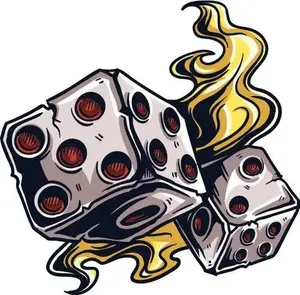 Flames Dice Gambling Decal