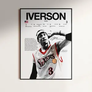 Allen Iverson Poster, Wall Print, Basketball Print, Poster Print, Sports Decor, Philadelphia 76ers Poster