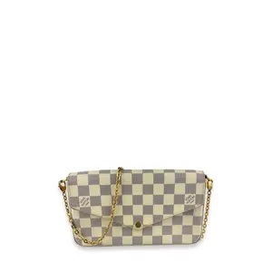 Pre-owned Louis Vuitton Coated Canvas Shoulder Bags Damier Azur Pochette Felicie