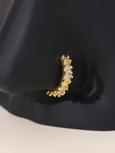 Wave Rhinestone C-Ring Nose Ring, No Piercing Ear Bone Clip, Casual Style, All Seasons, Unisex Jewelry, Unisex Appeal