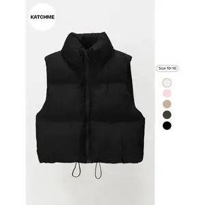 Casual Fall & Winter Solid Stand Collar Zip-Up Cropped Cotton Coat??gift??