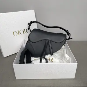 Pre-owned Dior LEATHER Crossbody Bags Cowhide Saddle Bag Handbag with Detachable Shoulder Strap