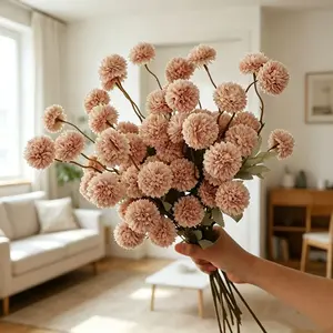 BEGINS 12pcs Artificial Flowers Snowball Pompon Vintage Decor Aesthetic for Home Vase Decor, Lifelike Artificial Flower, for Mother’s Day
