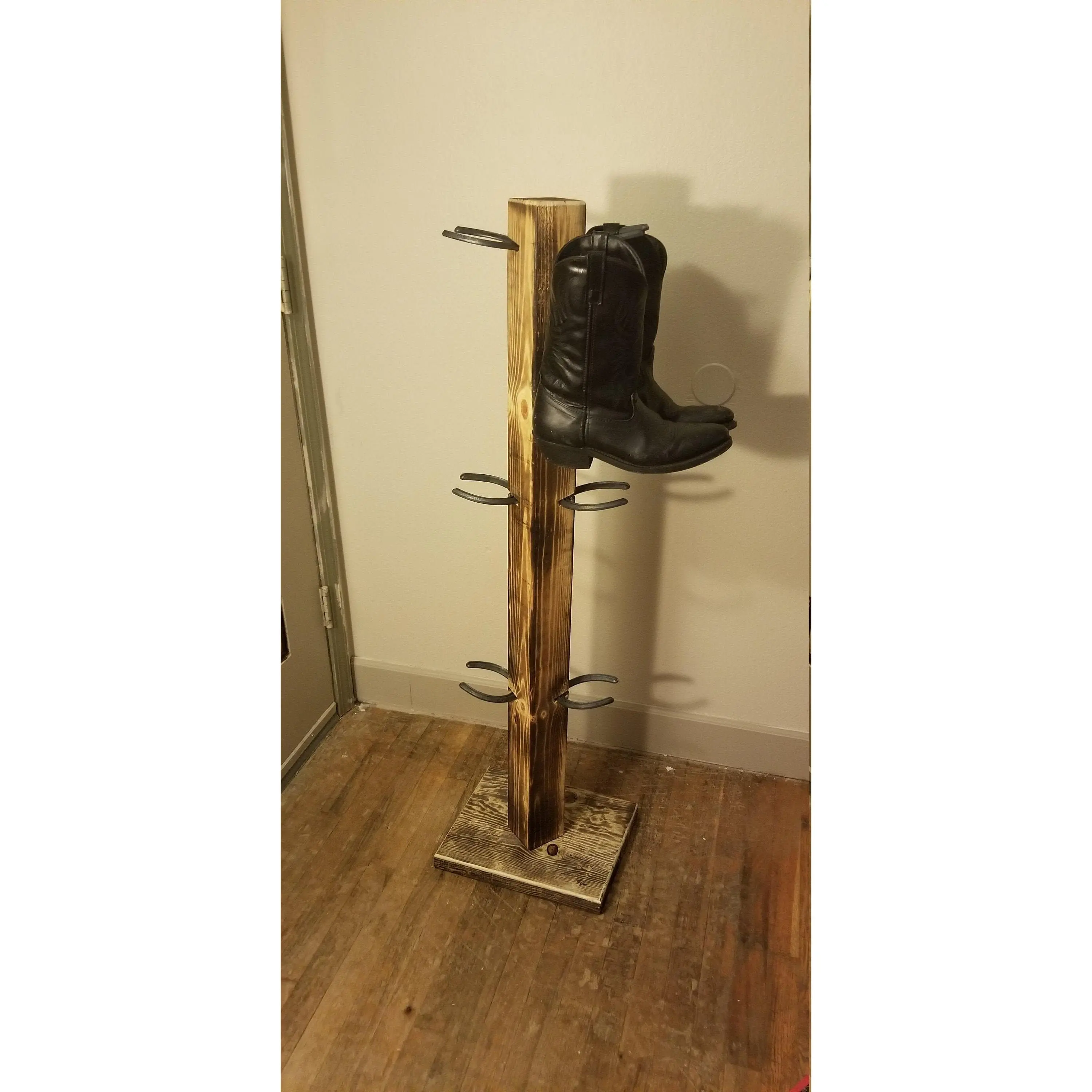 6 Pair Cowboy Boot Tree Rack Vertical Western Boot Organizer