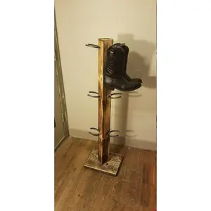 6 Pair Cowboy Boot Tree Rack Vertical Western Boot Organizer Rustic Wooden Boot Storage Stand Mudroom Entryway Decor Handcrafted in USA 50 Tall 12 Floor Space