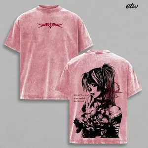 Misa Amane Death Note T-Shirt, Vintage Washed Gothic Anime Graphic Tee, Dark Aesthetic Oversized Shirt, Unisex Streetwear