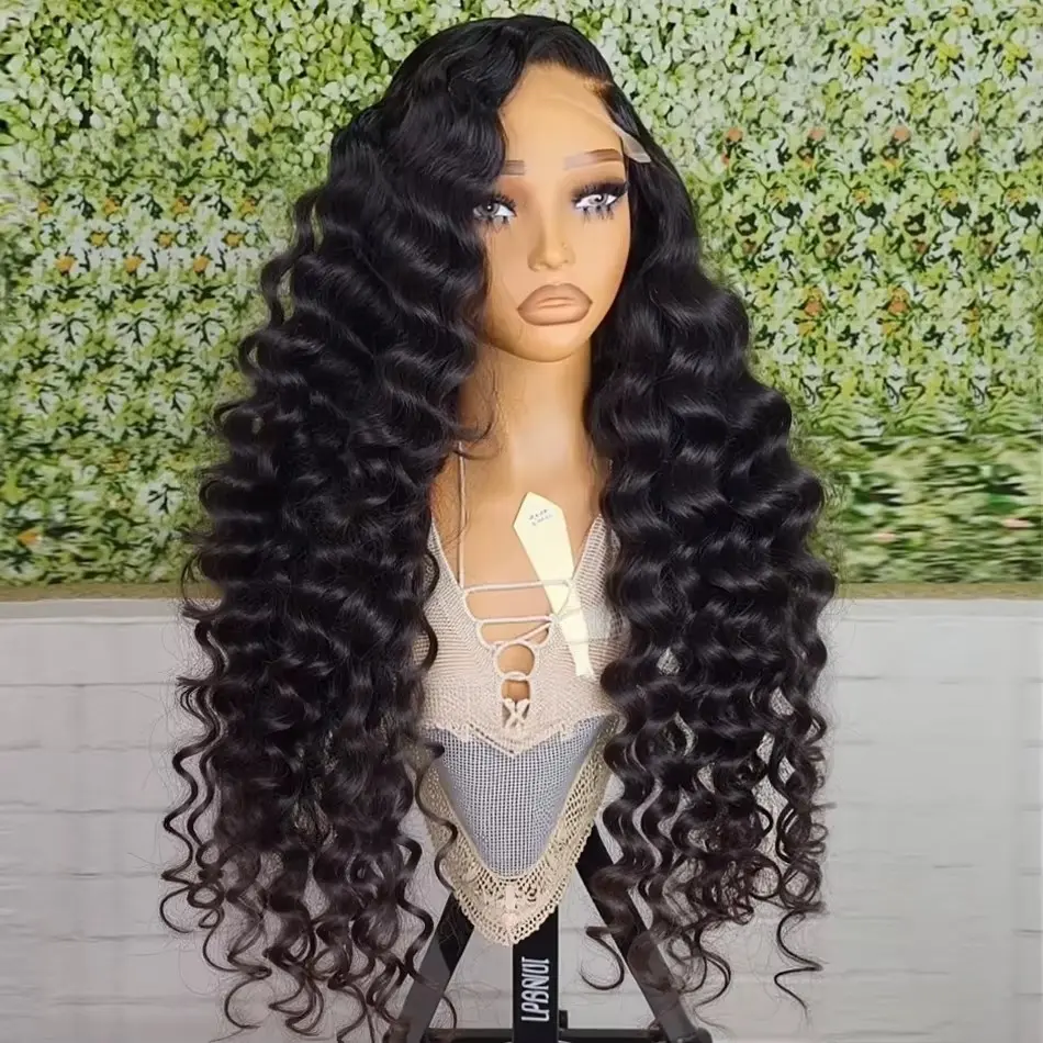 Deep Wave Lace Front Wig Human Hair 13x4 HD Pre Plucked 200 Density 20inch Amazon.com : 20Inch Deep Wave Lace Front Wigs Human Hair  main image 4