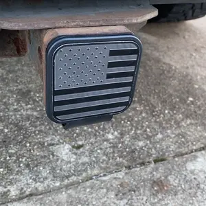DIBMS USA American Flag Hitch Cover for 2 Inch Receivers - Trailer Hitch Cover Tube Plug Insert, Car Exterior Accessories for Trucks, Jeep, Tacoma, Ford, Chevy, GMC Dodge RAM & More