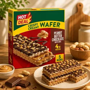 Crispy Creamy Wafer Bars, Peanut Butter Chocolate, 4g Protein, 5 Bars, 6.5 oz