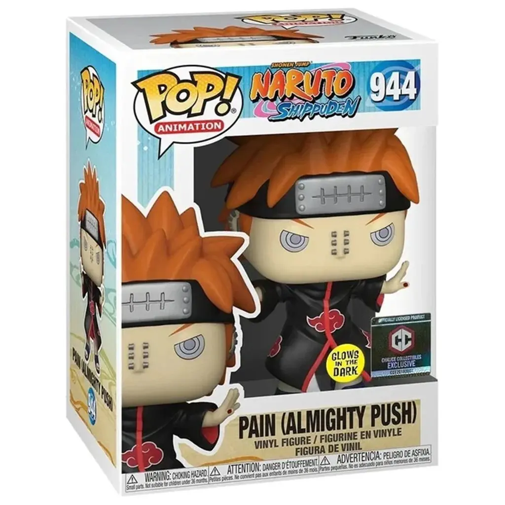 Funko Pain (Almighty Push) Figurine Collectibles, Shonen Jump Naruto Shippuden #944, GITD, Chalice Collectibles, Anime Collectible Figure, Almighty Push Pose