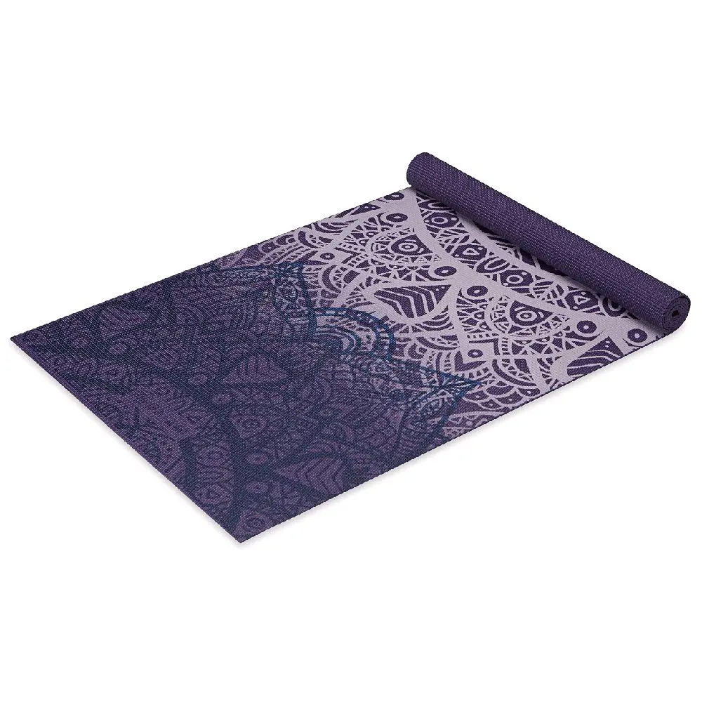 Gaiam Yoga Mat Classic Print Non Slip Exercise & Fitness Mat for All Types of Yoga Pilates & Floor Workouts Purple Lattice 4mm
