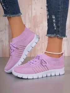 Women's Fashionable Mesh Breathable Lightweight Sneakers, Casual Comfortable Sports Running Shoes, All-match Basic Shoes for Daily Wear