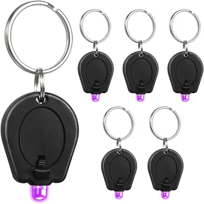 Mini UV LED Keychain Flashlight, Compact 395nm UV Blacklight Portable Pocket Uv Flashlight For Detecting Stains Scorpions And Fluorescent Elements 6 Pack P 169662975