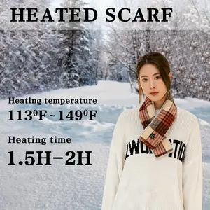 USB Rechargeable Heated Scarf - 3-Speed Temperature Control, Portable Neck Warmer for Winter Sports & Skiing, Includes Power Bank