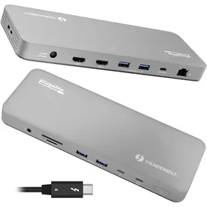Plugable TBT-UDM Thunderbolt 4 Dock for M4 MacBook Air & Pro, 100W Laptop Charging