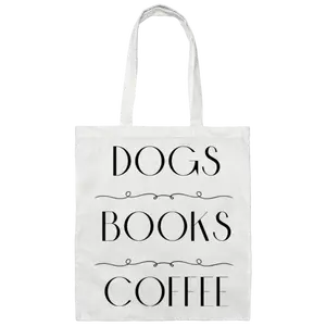 Dogs, Books, Coffee Canvas Tote Bag