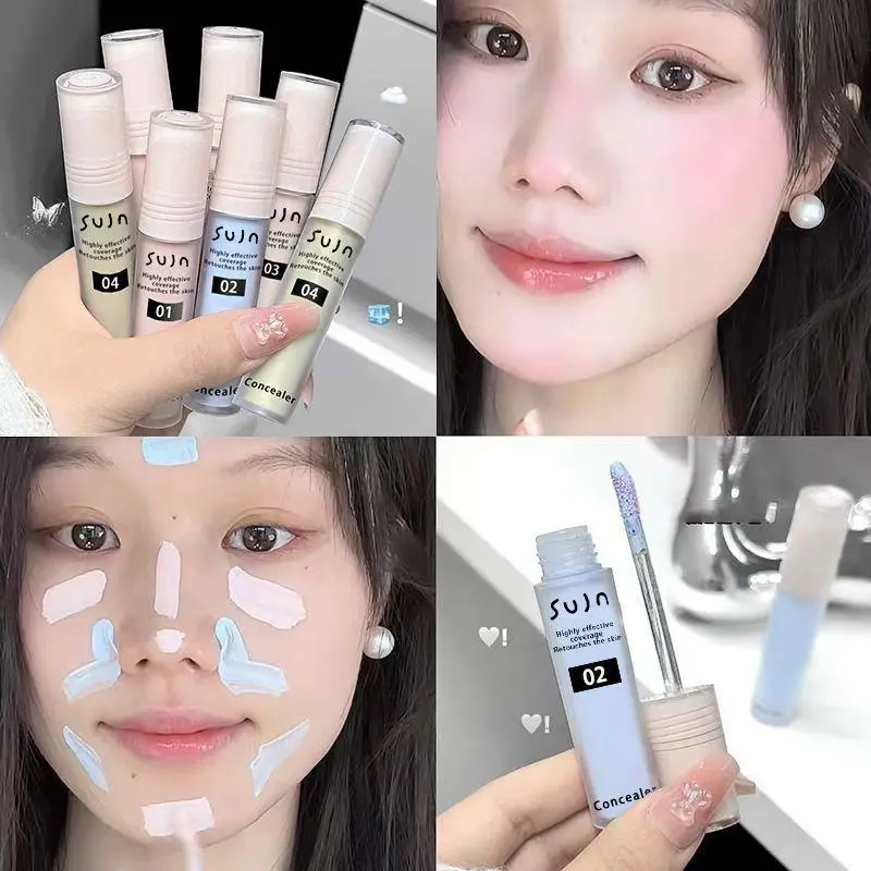 3 Colors Liquid Concealer Long-Lasting Spot Coverage Pink Blue Brightening Effect  Persistent correction of Skin Tone Cosmeitcs